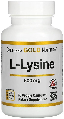 California Gold Nutrition L- Лизин 500мг №60капс.  &