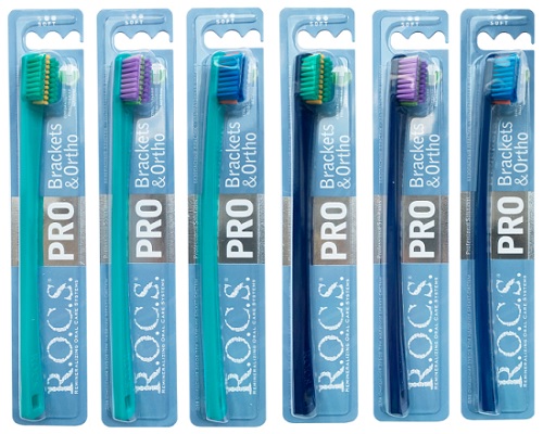 Зубная щетка Ортодонтическая ROCS Pro Brackets and Ortho цв.в асс. РОКС