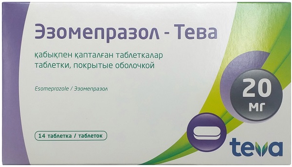 Эзомепразол Тева табл. п/о 20 мг №14 (Упаковка)