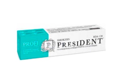 Зубная паста PRESIDENT Profi Smokers Отбеливающая для курящих 50мл Востанавление эмали