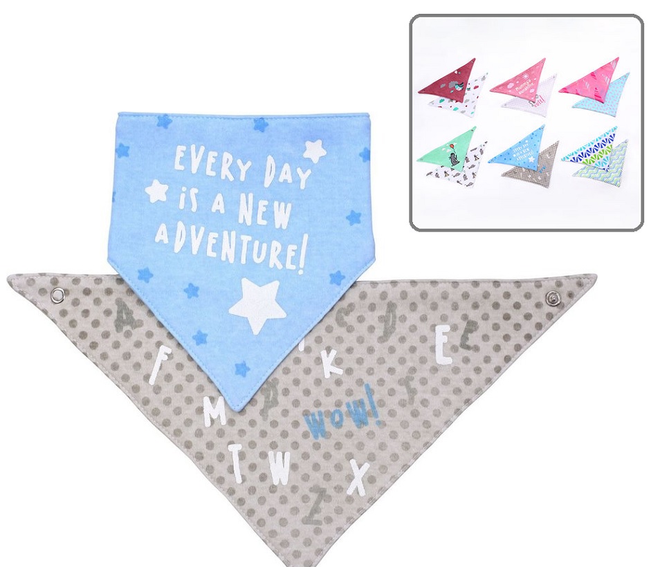 Нагрудник BABYONO 0м+ арт.879/04 Bandana Bib 2 шт Слюнявчик цв.в асс.