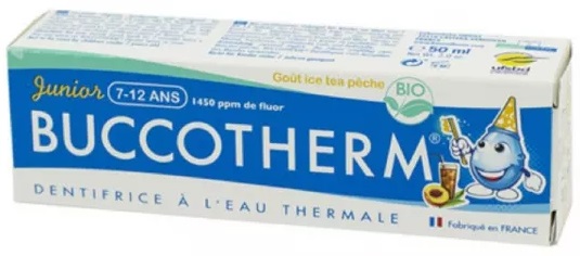 Зубная паста детская (7-12лет) BUCCOTHERM персик с термальной водой 50 мл