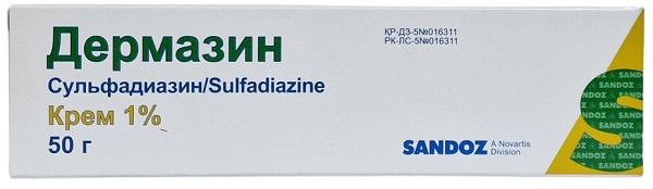 Дермазин крем 1% 50 г ( сульфадиазин серебра микрокристаллический )