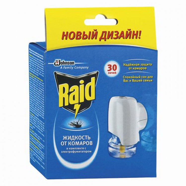 Фумигатор с Жидкостью от Комаров 30 ночей RAID