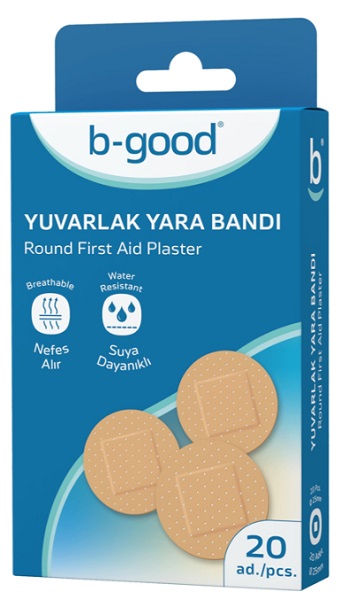 Пластырь водонепроницаемый круглые 20шт B-Good