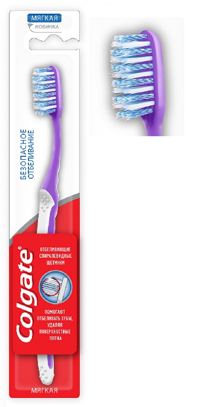Зубная щетка COLGATE Безопасное Отбеливание Мягкая цвета в ассортименте