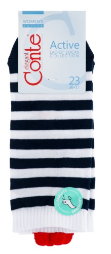 CONTE Elegant Active Носки женские 223 белый темно синий р.23