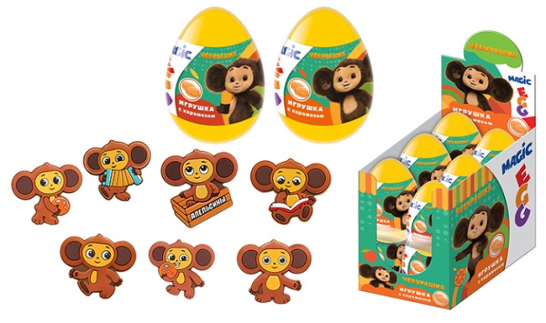 Мармелад Magic Egg Чебурашка в пластиковом яйце с игрушкой 10г