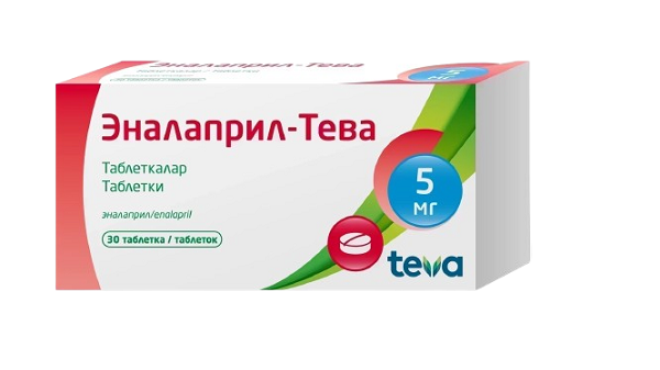 Эналаприл-Тева табл. 5 мг №30 ( эналаприл ) Тева (Упаковка)