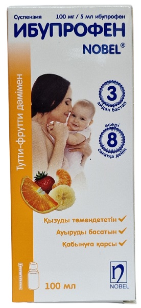 Ибупрофен Нобель сусп. 100 мг/5 мл 100 мл Тутти Фрутти с 3 мес.
