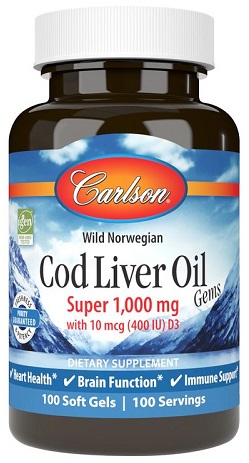 Carlson Cod Liver Oil Gems №100капс  &