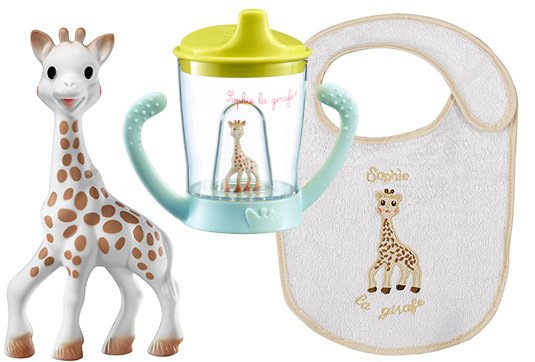 Подарочный набор Поильник 180мл 6м+, Слюнявчик и Игрушка Жираф Софи SOPHIE LA GIRAFE ref.450311