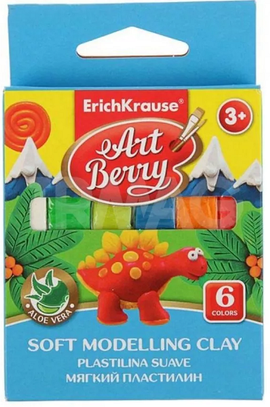 Пластилин Мягкий Art Berry с Алоэ Вера 6 цветов
