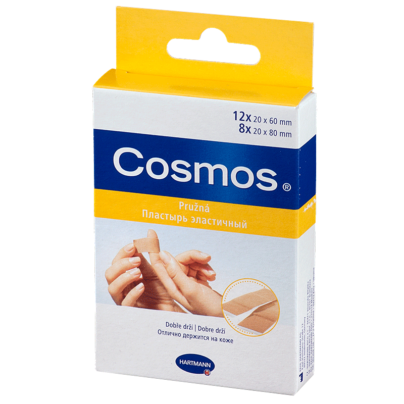 Лейкопластырь Бактерицидный COSMOS Тканевой Эластичный ( 2 размера, 10 шт ) HARTMANN