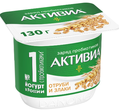 Активия Биойогурт густой обогащенный Отруби и Злаки 130г