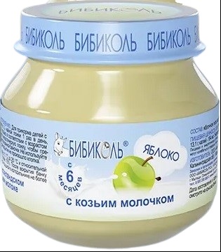 Бибиколь Пюре яблоко с козьим молочком 80г с 6 мес.