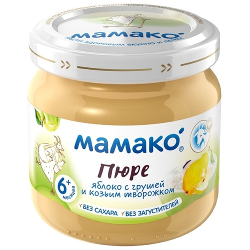 Мамако Пюре Яблоко груша козий творожок 80г