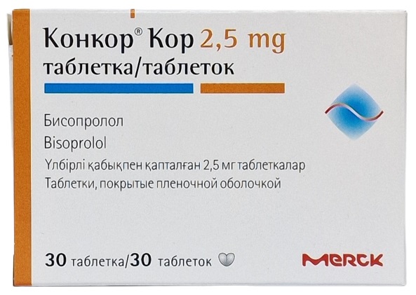 Конкор Кор табл. 2,5 мг №30 ( бисопролол )