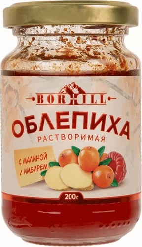 Borhill Облепиха сироп с Малиной и Имбирем 200г ст/б