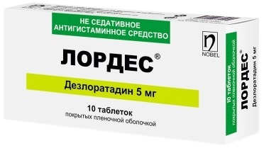 Лордес табл. 5 мг №10 ( дезлоратадин ) NOBEL