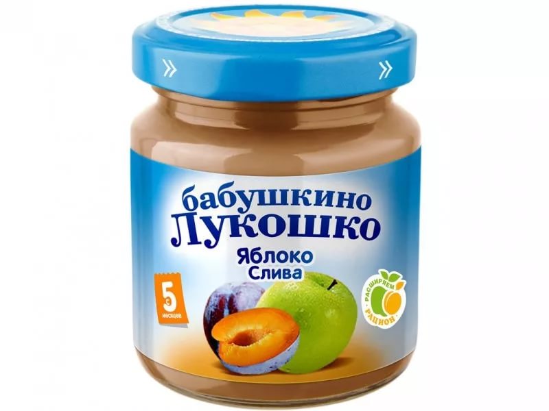 Бабушкино лукошко Пюре Яблоко слива 100г с 5 месяцев