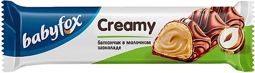 Вафельный батончик Babyfox Creamy мол-орех 23г