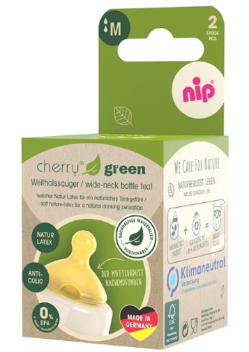 Соска Латексная NIP 0м+ Cherry Green (2шт) арт.33043