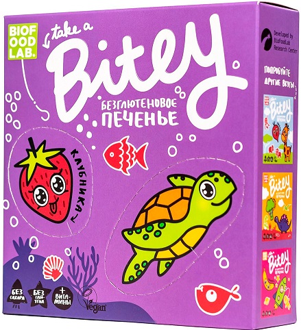 Bitey Печенье безглютеновое Клубника 125г