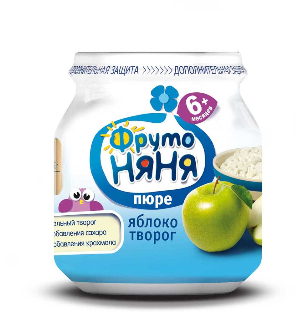 ФрутоНяня Пюре Яблоко творог 100г с 6 мес