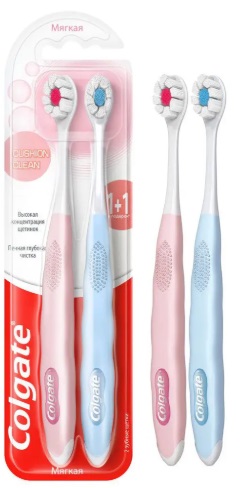 Зубная щетка COLGATE L4 Cushion Clean 2шт цв.в асс.