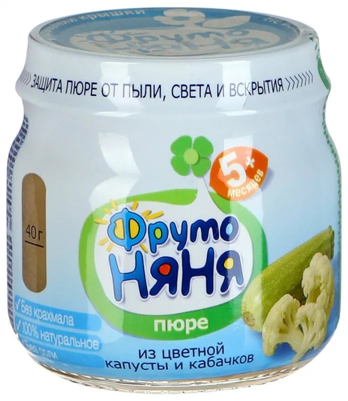 ФрутоНяня Пюре Цветная капуста кабачок 80г с 5 мес.