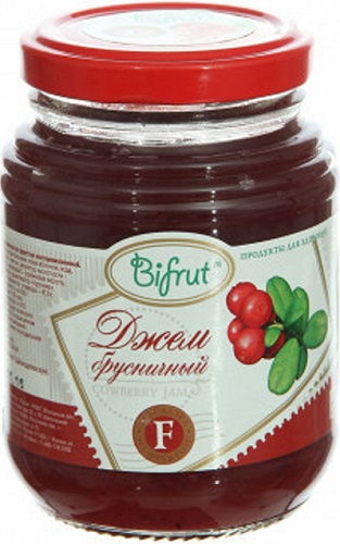 Bifrut Джем Брусника на фруктозе 300г Бифрут