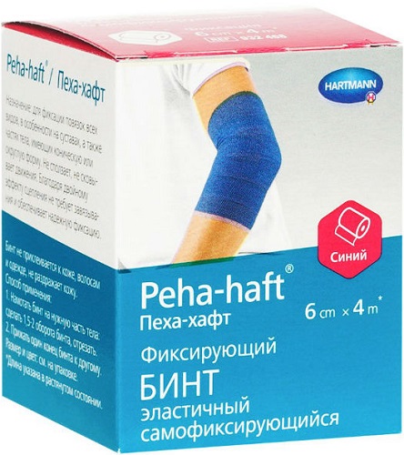 Бинт эластичный Самофиксирующийся 6см*4м Синий HARTMANN Peha-haft Пеха-хафт