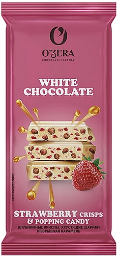 Ozera White w.Straw.cris.&pop.can Белый шоколад Клубничные криспы 90г