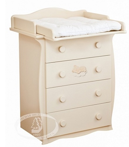 Детский комод с пеленальным столиком с 257 "Красная звезда" Слоновая кость