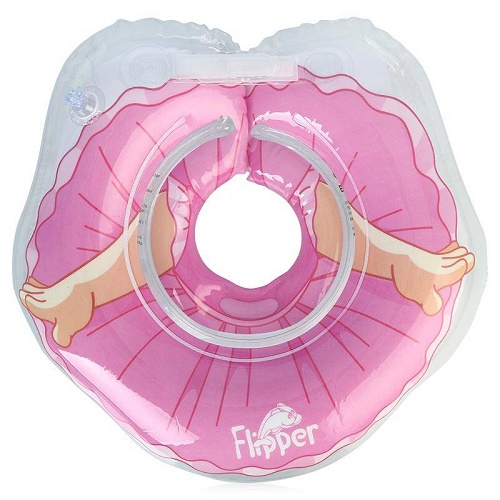 Круг для купания малышей FLIPPER 0м+ арт.FL007 надувной на шею 3D