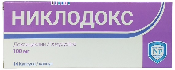 Никлодокс капс. 100 мг №14 ( доксициклин ) Novator Pharma