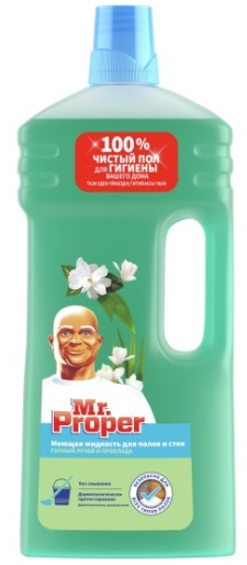 Mr PROPER жидкость для полов и стен Горный ручей и прохлада 1,5л 