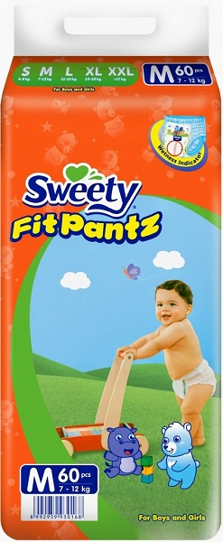 Трусики-подгузники для детей SWEETY Fit Pantz M60 (7-12 кг) 60шт
