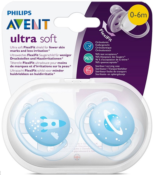 Соска-Пустышка Силиконовая AVENT 0-6м (2шт) SCF222/20