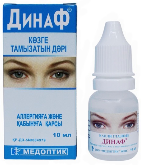 Динаф капли глазные и назальные 10 мл ( дифенгидрамина гидрохлорид, нафазолина нитрат )