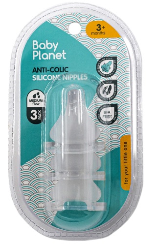 Набор антиколиковых сосок 3м+ 3шт BABY PLANET арт.8487/2
