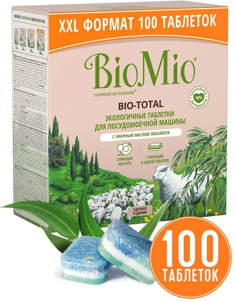 Bio Mio Таблетки для посудомоечной машины Эвкалипт 100таб.