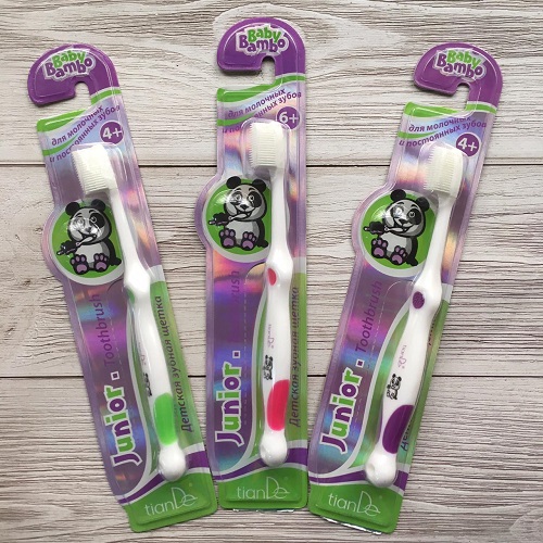 Зубная щетка TianDe ProDental Junior 6+ Силиконовая цв.в асс.