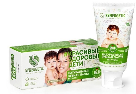 SYNERGETIC Зубная паста для детей липа и ромашка от 3 до 6 лет желтая 50 гр