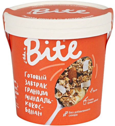 Bite Завтрак Гранола миндаль-кокос-банан 50г