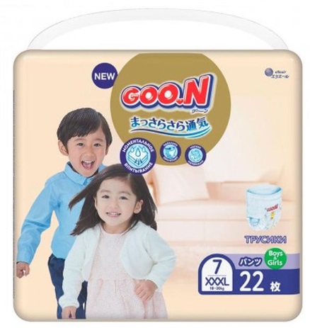 Трусики-подгузники для детей Goo.N Premium Soft №7 (18-30кг) 22шт