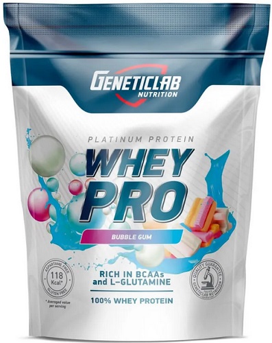 Geneticlab Whey Pro Бабл Гам 1000г голубой пакет