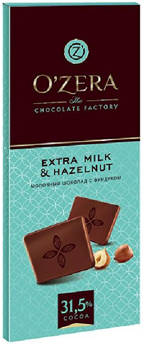 Ozera Extra Milk & Hazelnut Молочный  шоколад с фундуком 90г