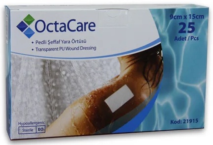 Повязка Адгезивная Прозрачная OCTACARE 9*15 см ( 1 шт ) водонепроницаемая